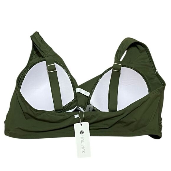 Holipick Women’s Olive Green Swim Bikini Top, Size 18W, NWT - Picture 3 of 6